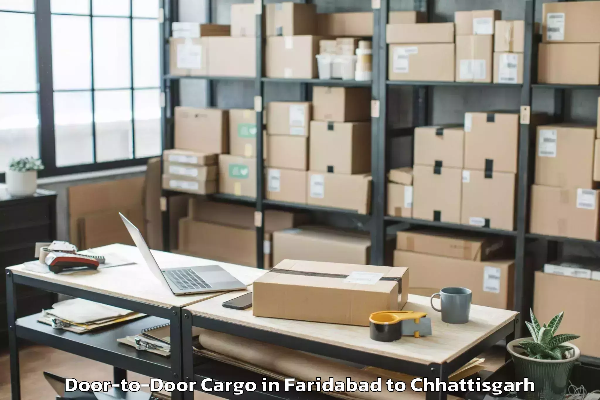 Professional Faridabad to Op Jindal University Raigarh Door To Door Cargo